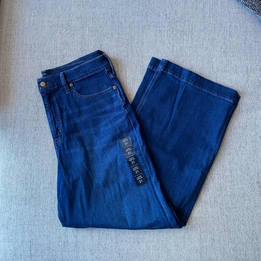 J. Crew Women's Straight Leg Jeans in Dark Indigo Blue